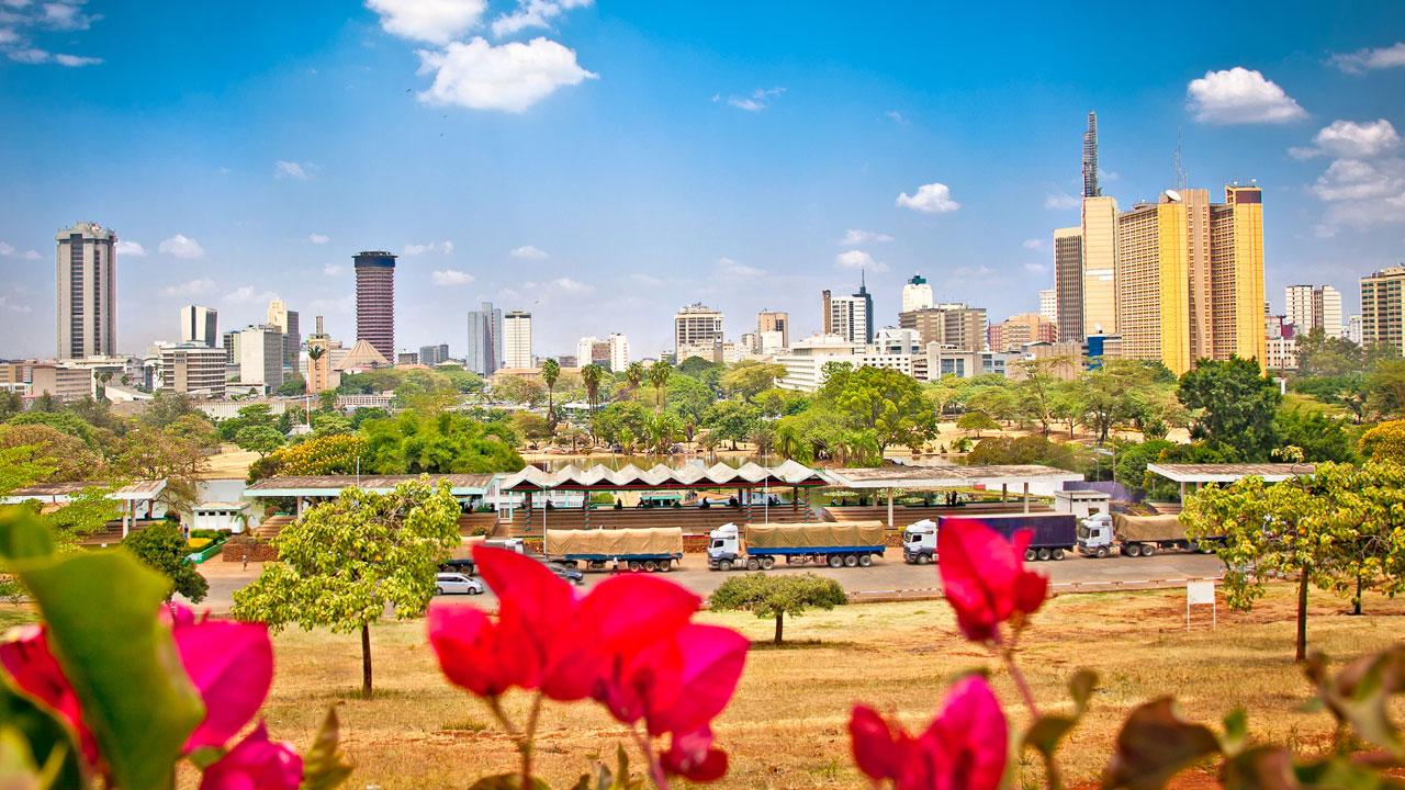 Panoramic skyline view of Nairobi, Kenya