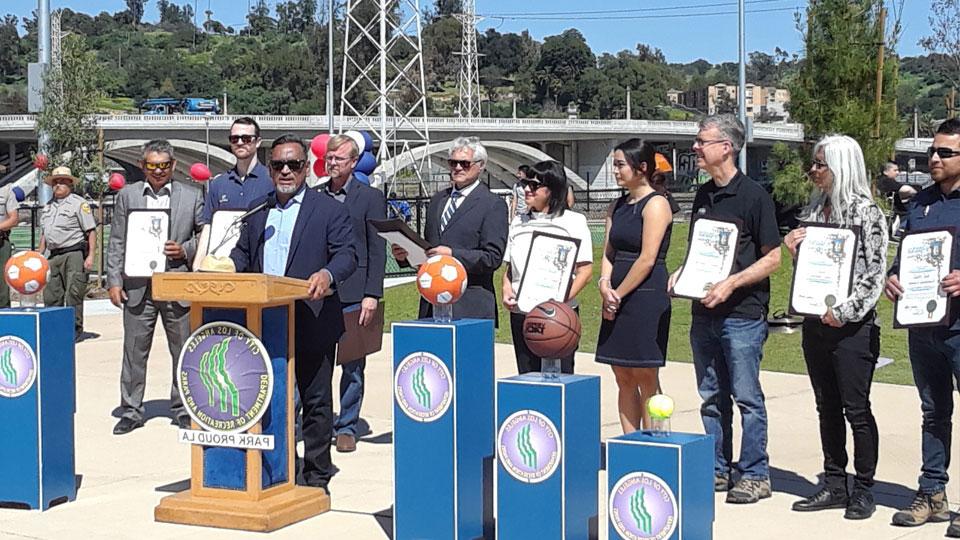 The City of Los Angeles gives commendations for the development of Albion Riverside Park
